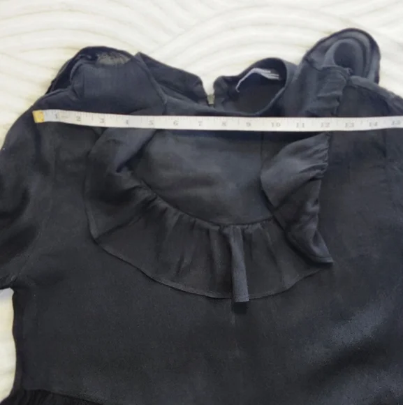 ZARA Woman Black Ruffle Tiered Mini Dress – XS - Picture 7 of 10